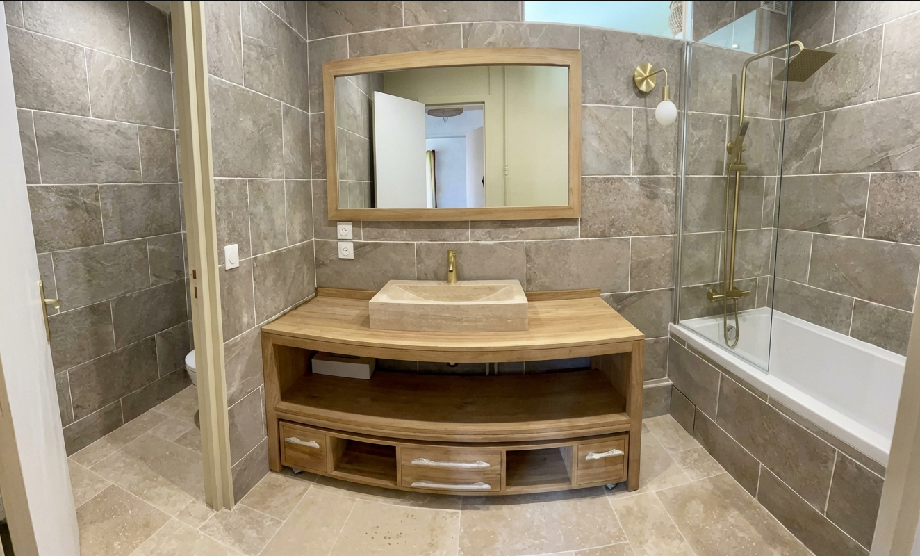Travaux de rénovation de salle de bain réalisés par des professionnels à Montreuil
