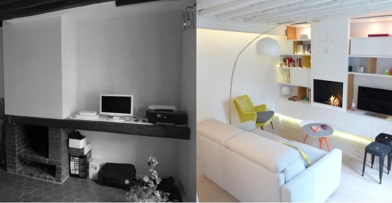 Rénovation d'appartement avec remplacement de cheminée