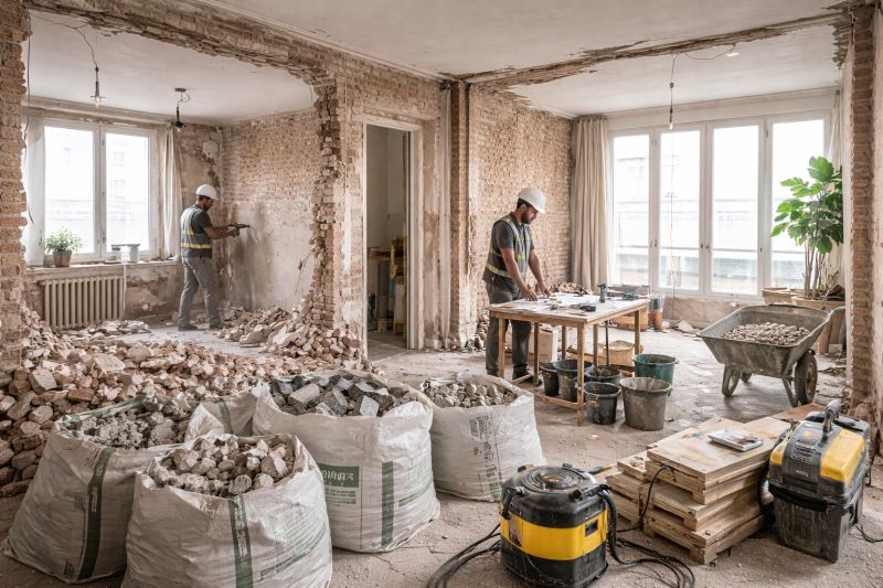 Chantier d'une rénovation d'appartement à Puteaux