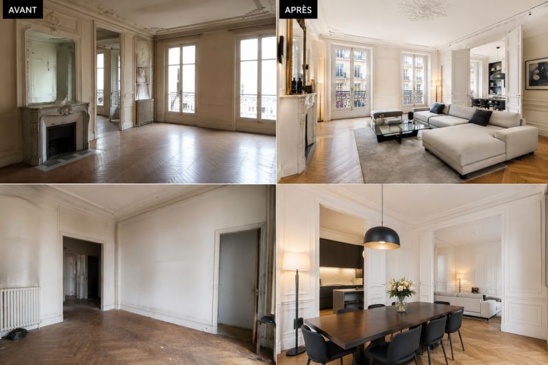 Avant/Après relooking appartement haussmannien Paris 7