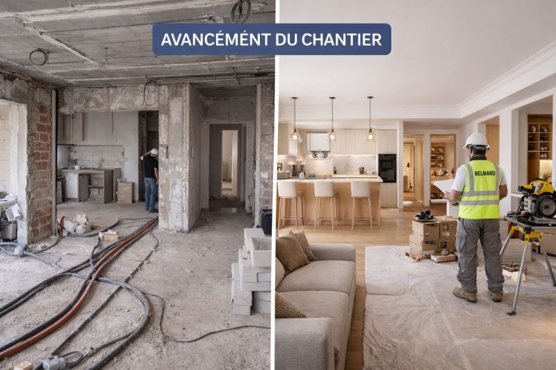 Chantier de rénovation d'un appartement de 110m2 à Puteaux