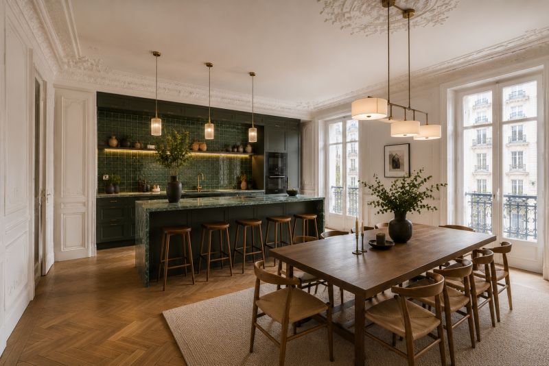 Pose d'une cuisine dans un appartement haussemannien à Paris 9