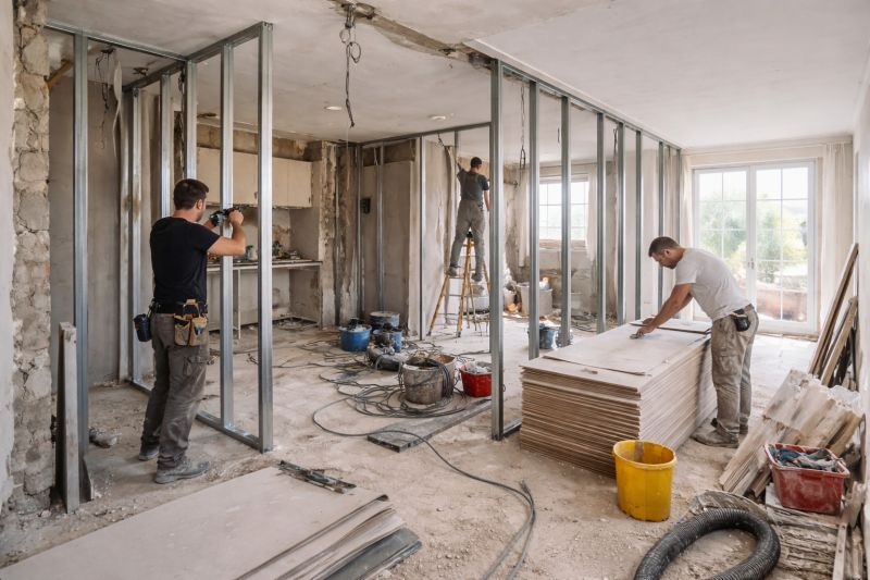 Pose des cloisons dans appartement T3 à Puteaux