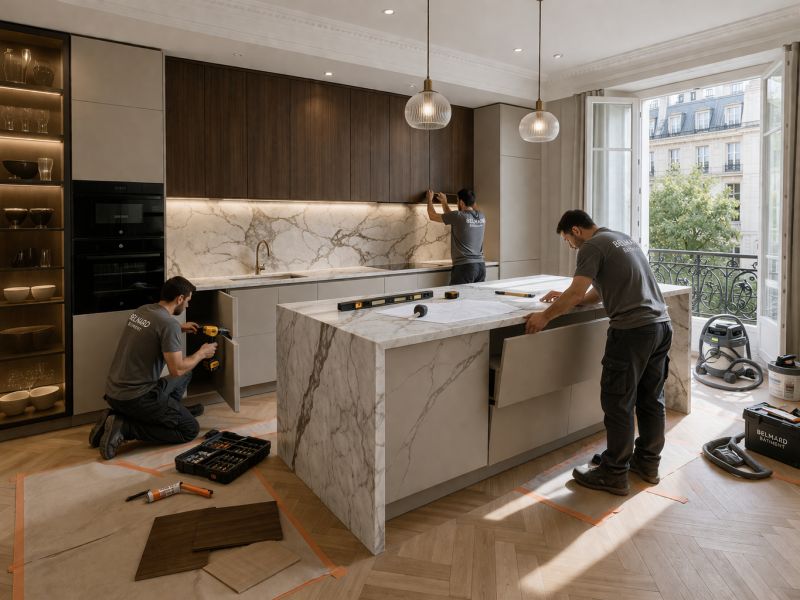 Pose d'une nouvelle cuisine à Neuilly sur Seine