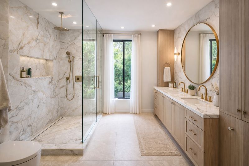 Rénovation d'une salle de bain à Levallois avec une douche italienne